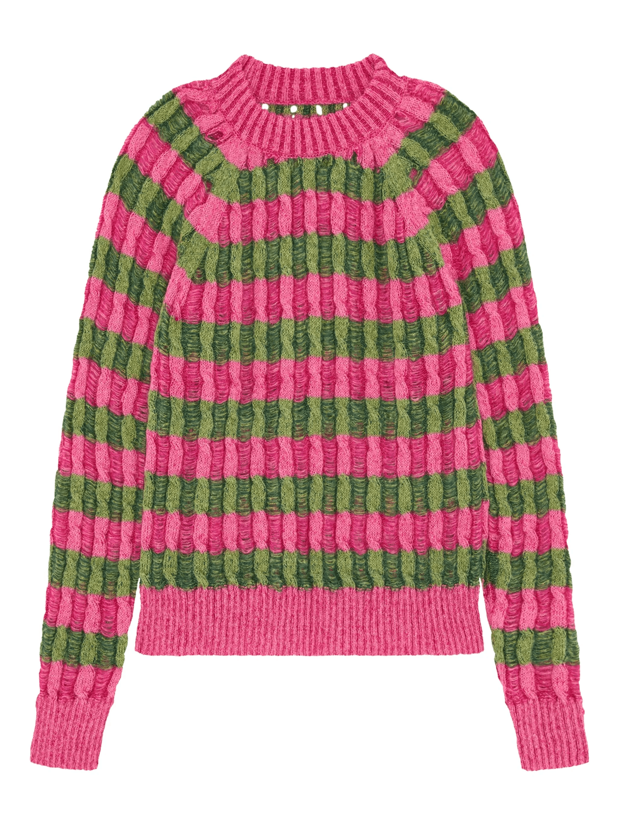 cable-knit striped sweater - Image 1
