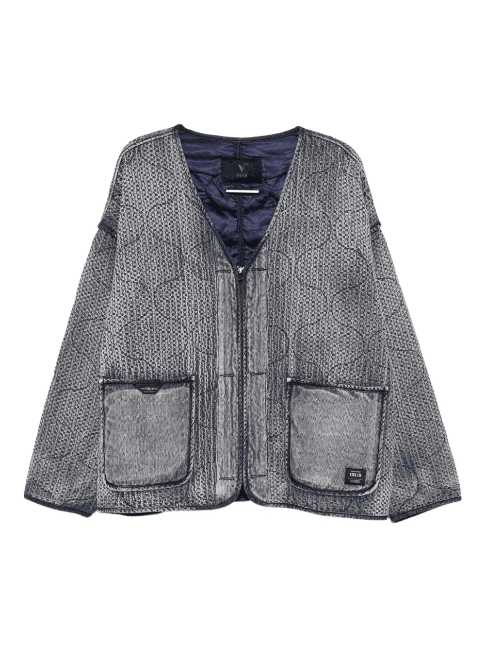 quilted denim jacket - Image 1