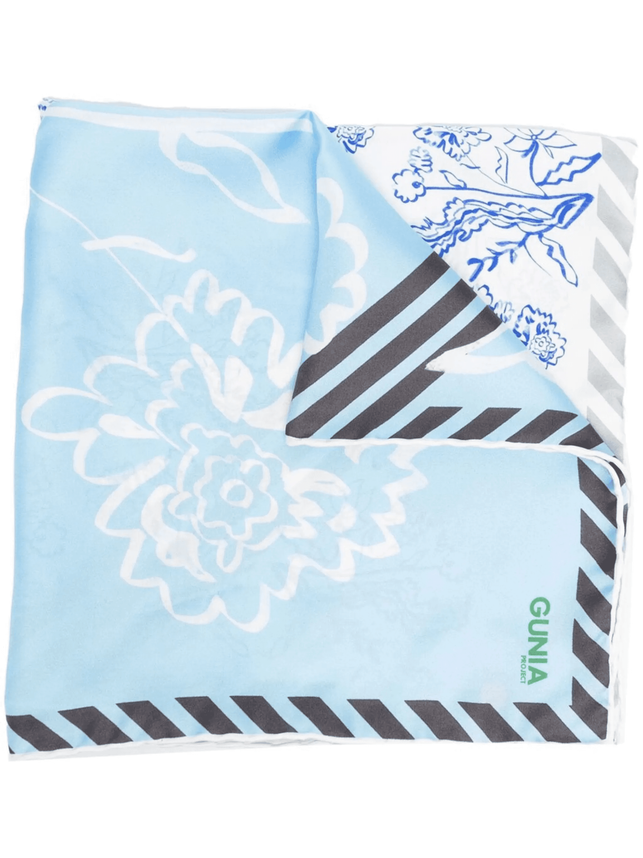 patchwork floral-print silk scarf - Image 1