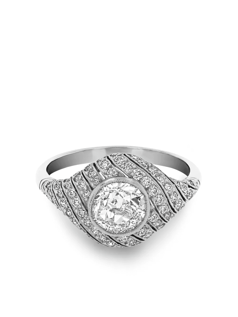 platinum Art Deco-inspired diamond ring - Image 1