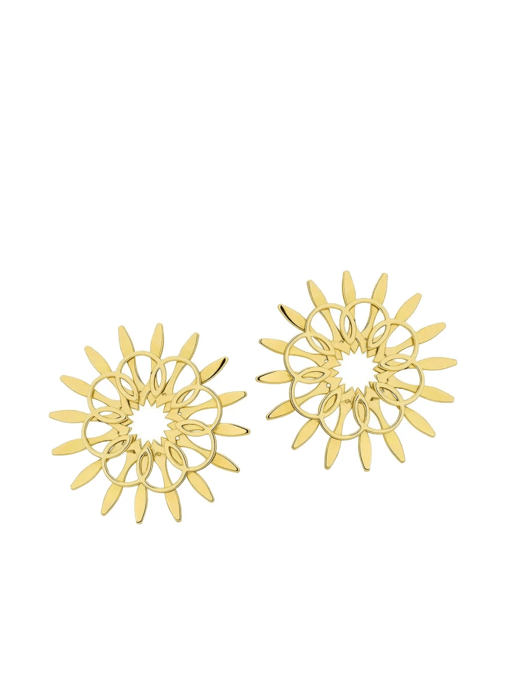 Gold Mandala Hoop Earrings - Image 1