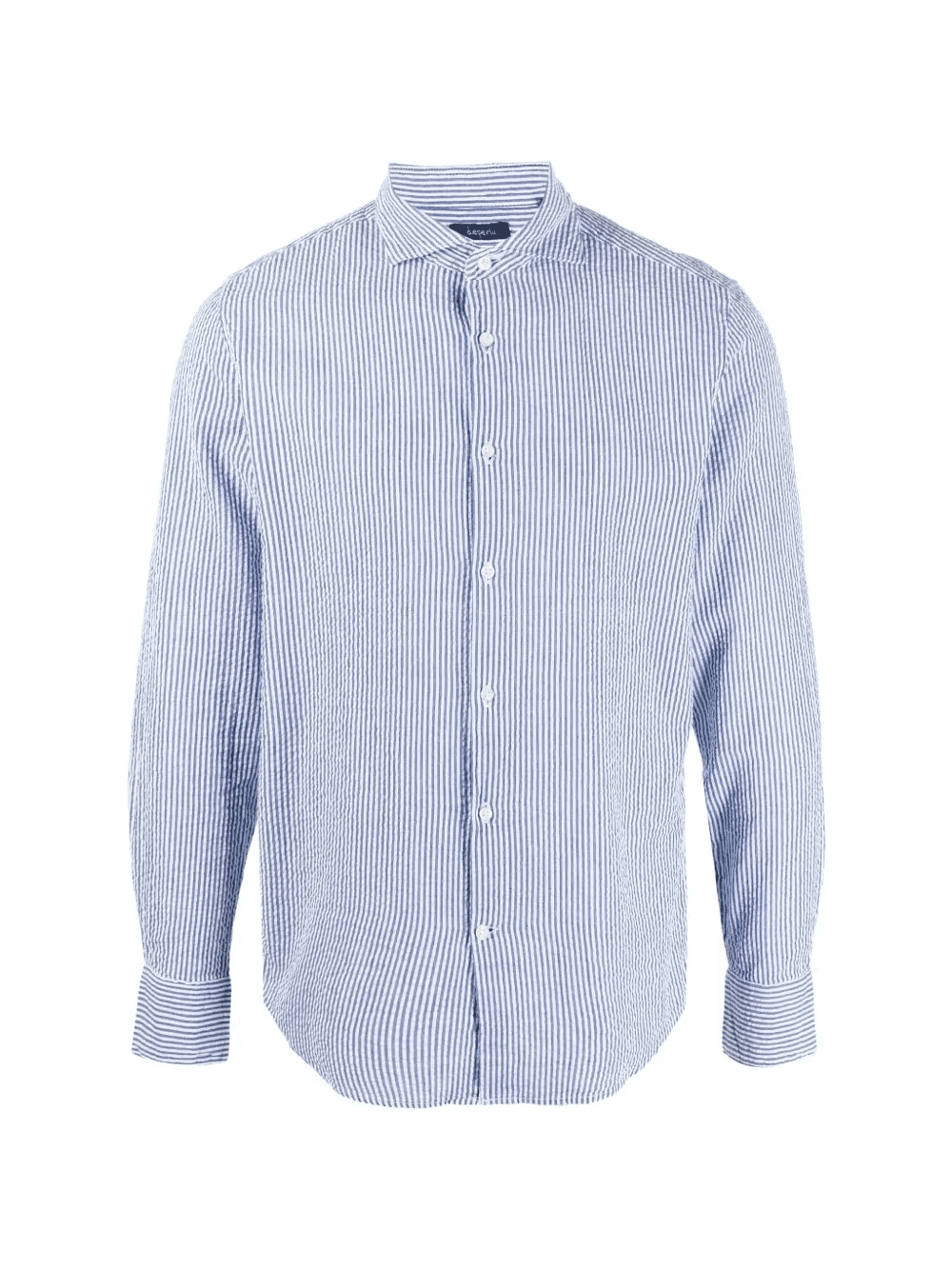 button-up striped cotton shirt - Image 1