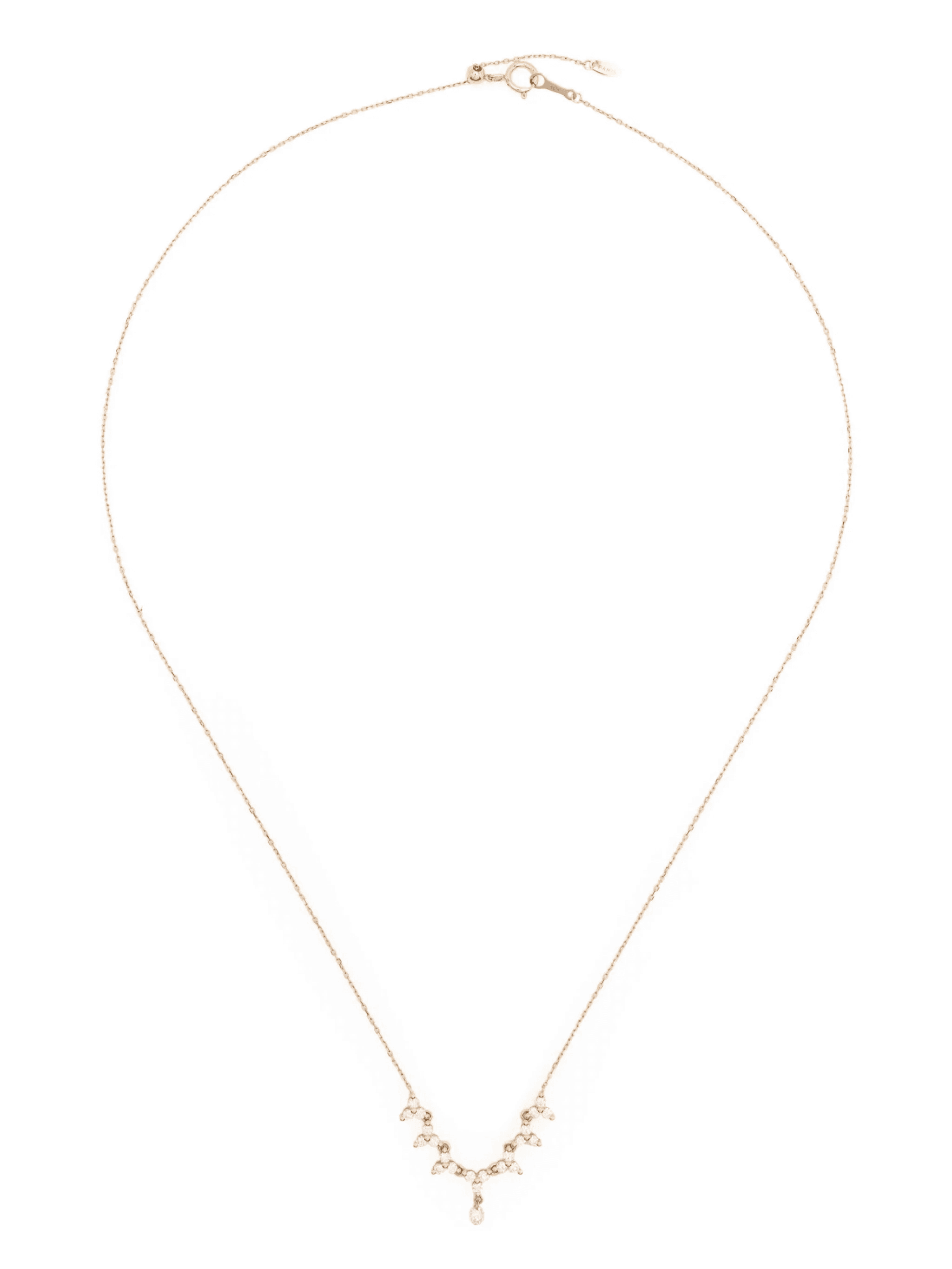 18kt yellow gold Triangle diamond tennis necklace - Image 1