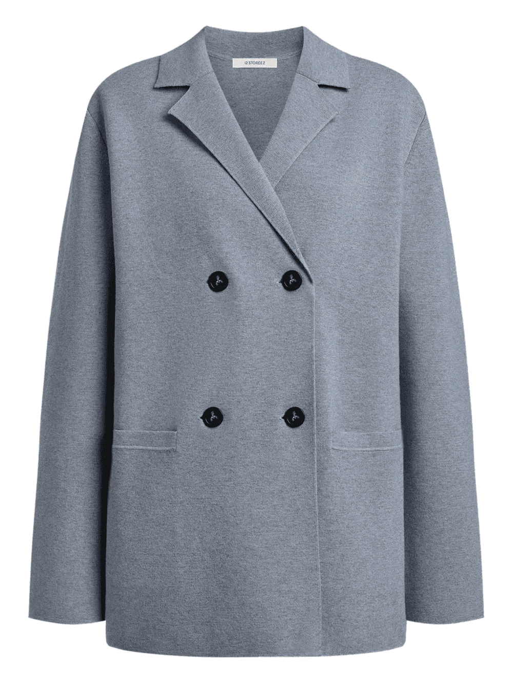 double-breasted knitted blazer - Image 1