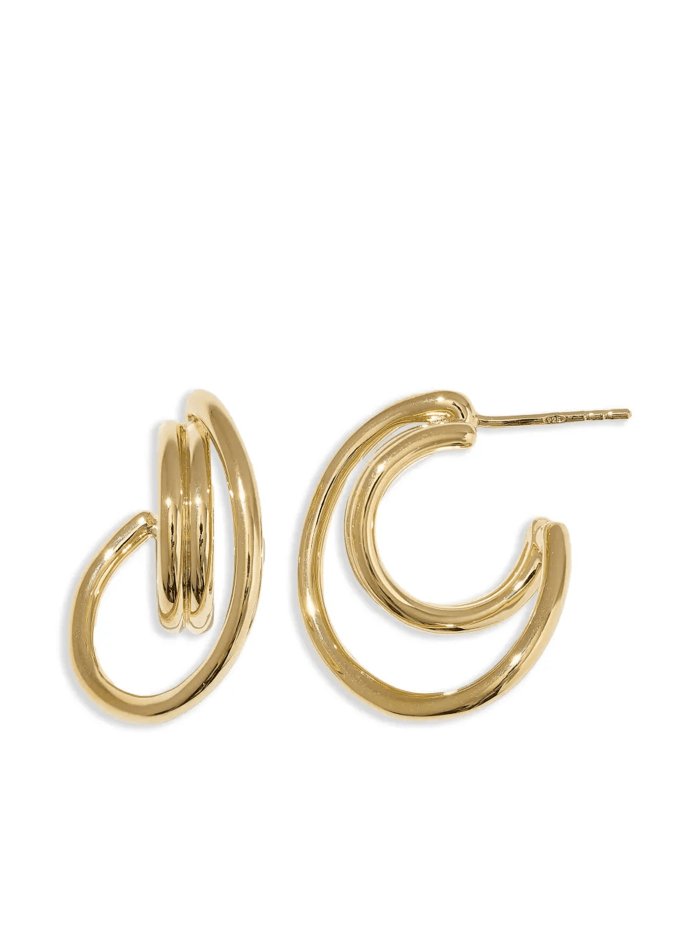14kt gold vermeil twisted hoop earrings - Image 1