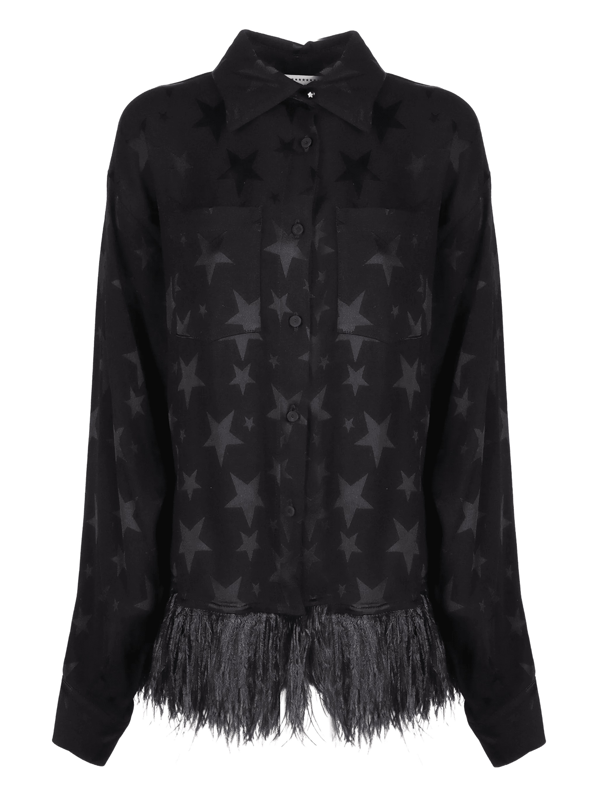 star-print fringed jacket - Image 1