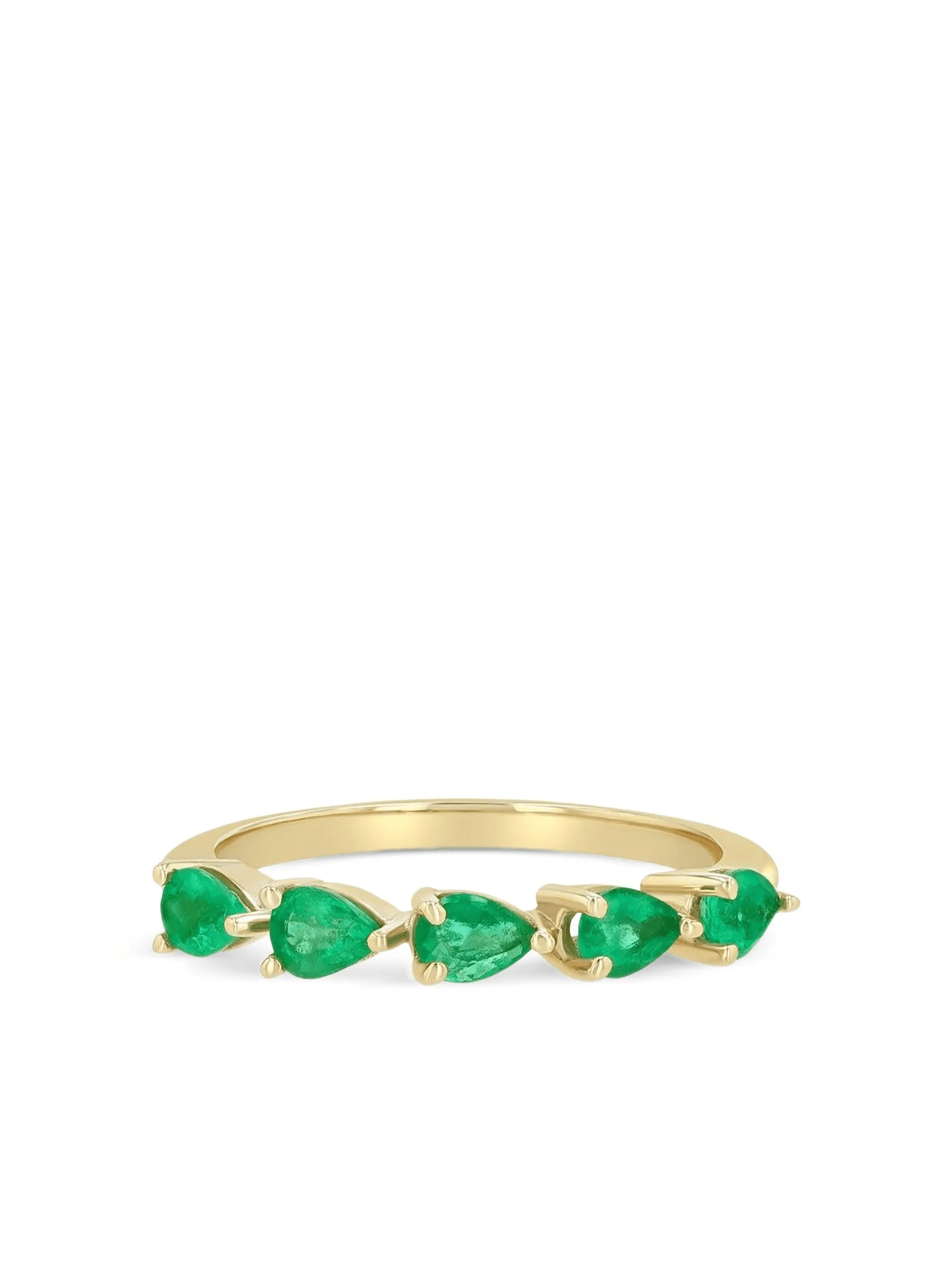 14K yellow gold emerald ring - Image 1
