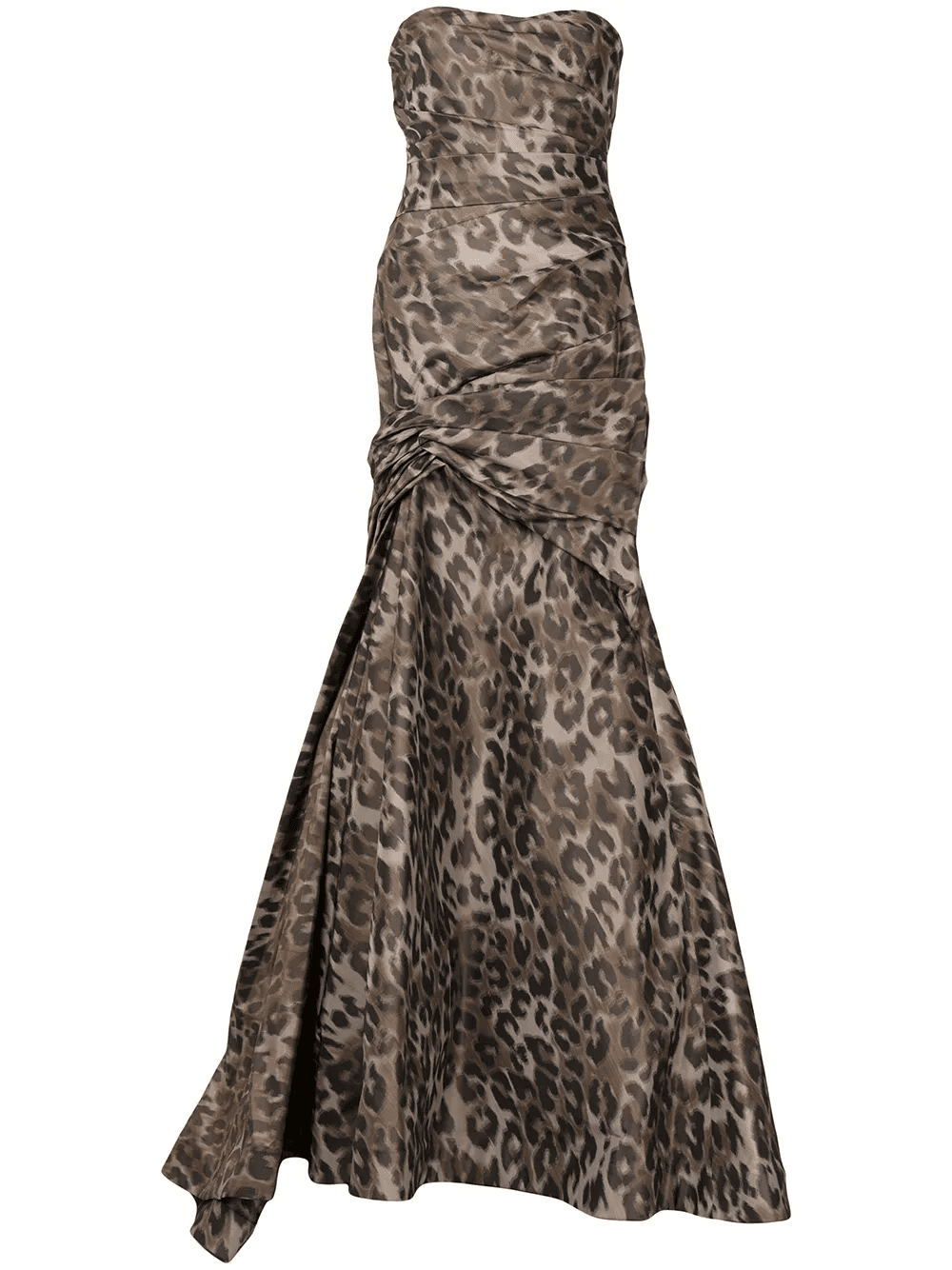 cold-shoulder leopard print gown - Image 1