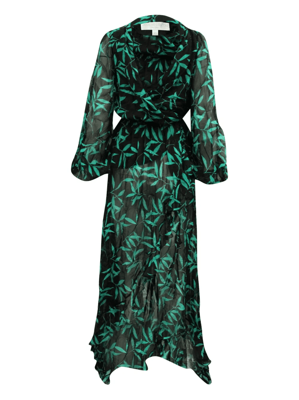 Olivia leaf-print high-low dress - Image 1