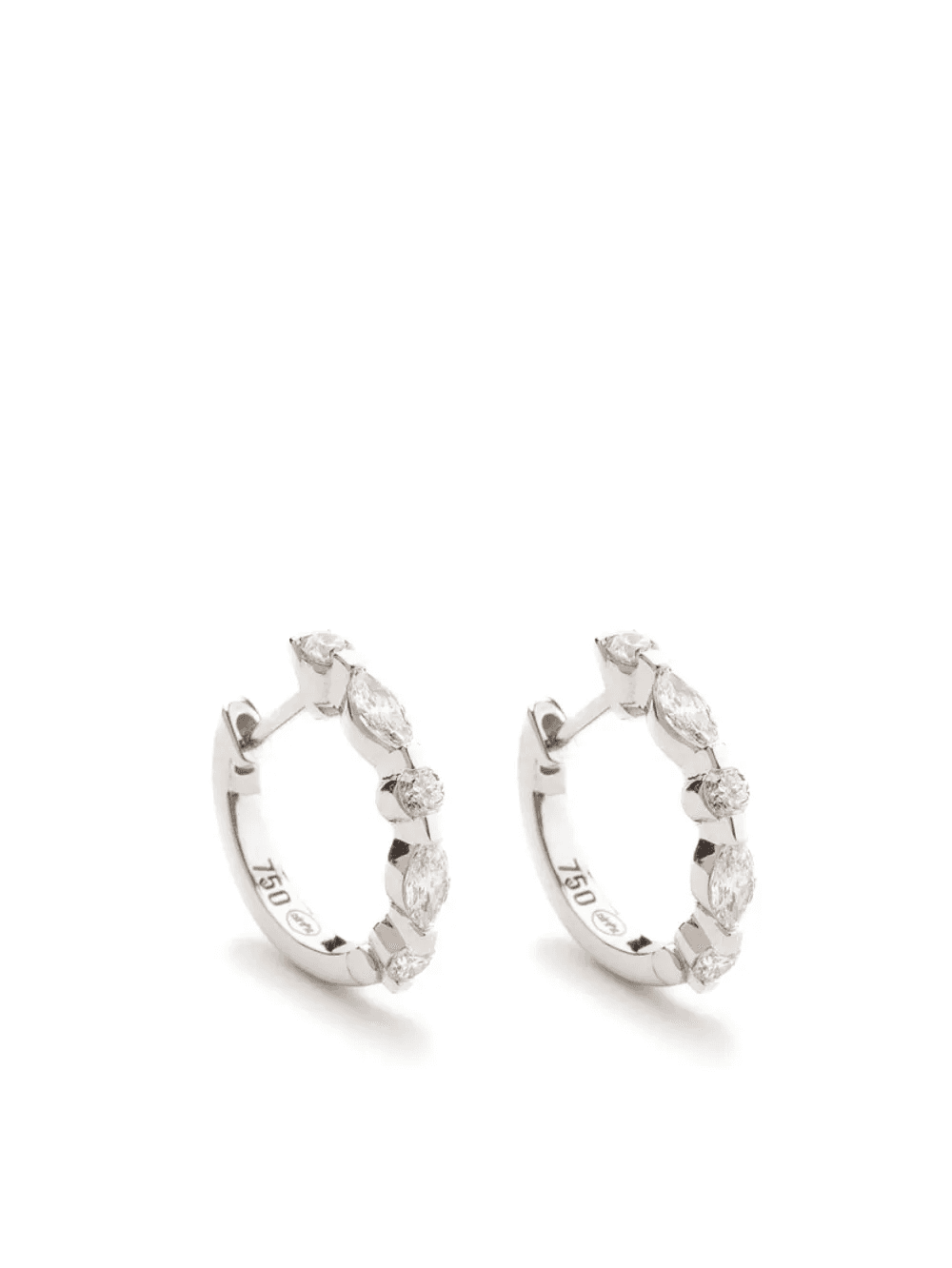 18K white gold diamond earrings - Image 1