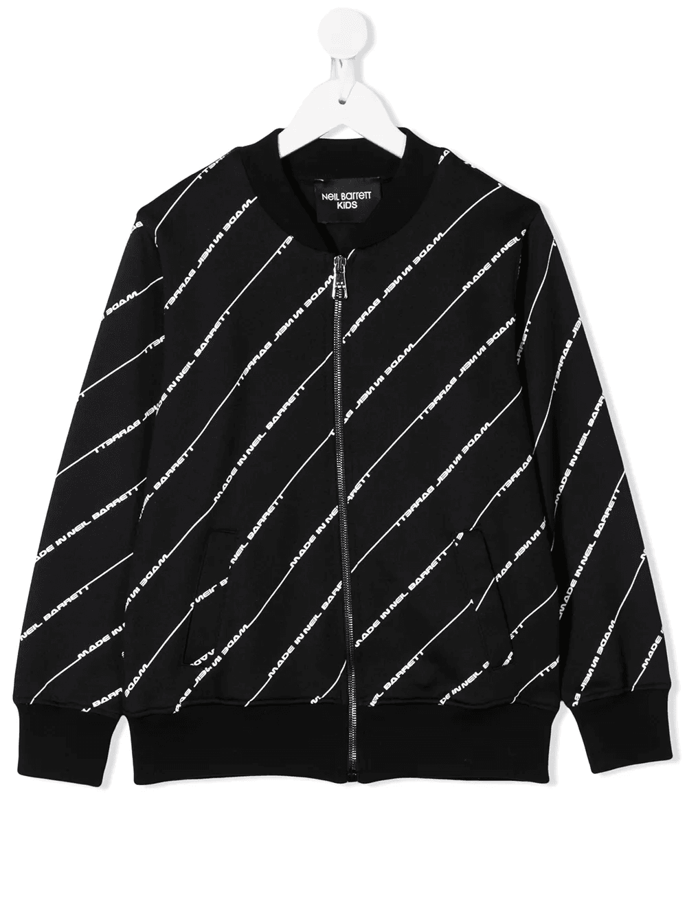 diagonal logo stripe bomber jacket - Image 1