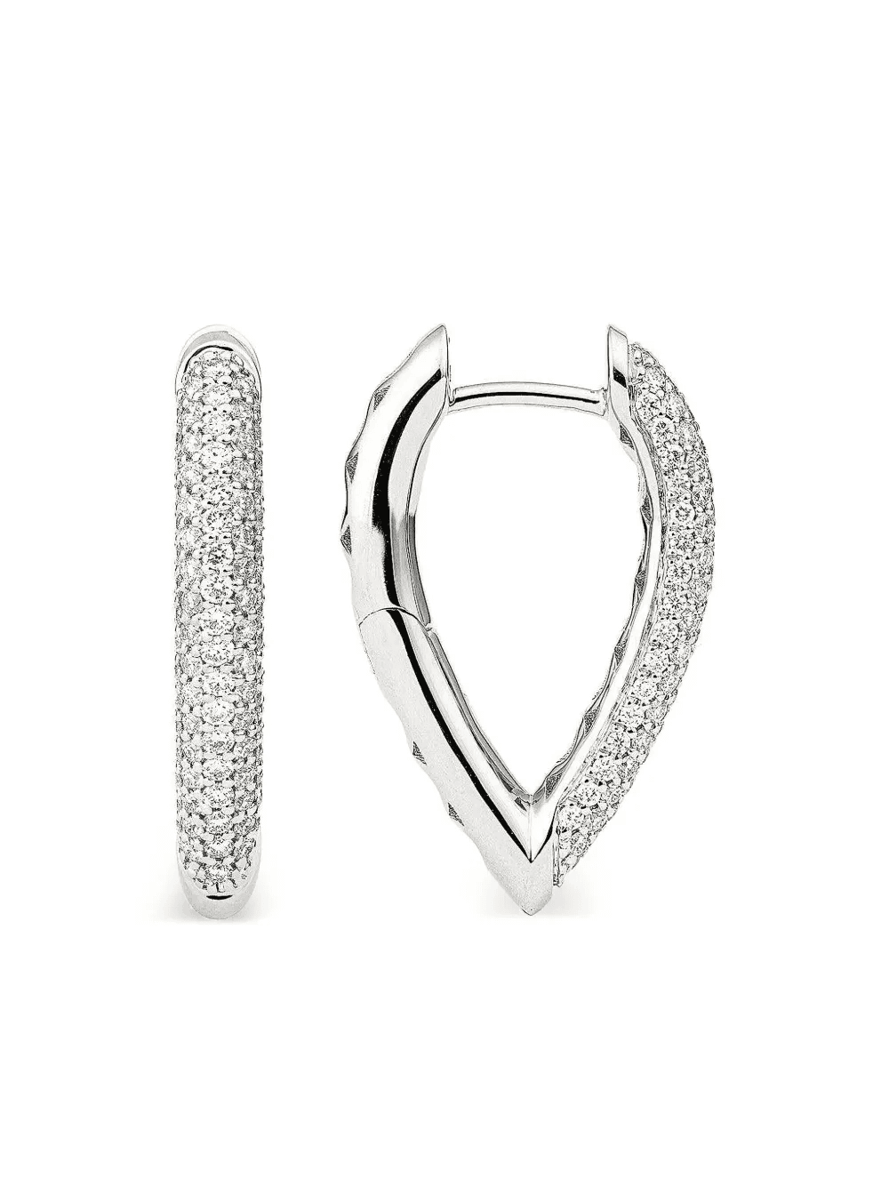 18K white gold diamond teardrop earrings - Image 1