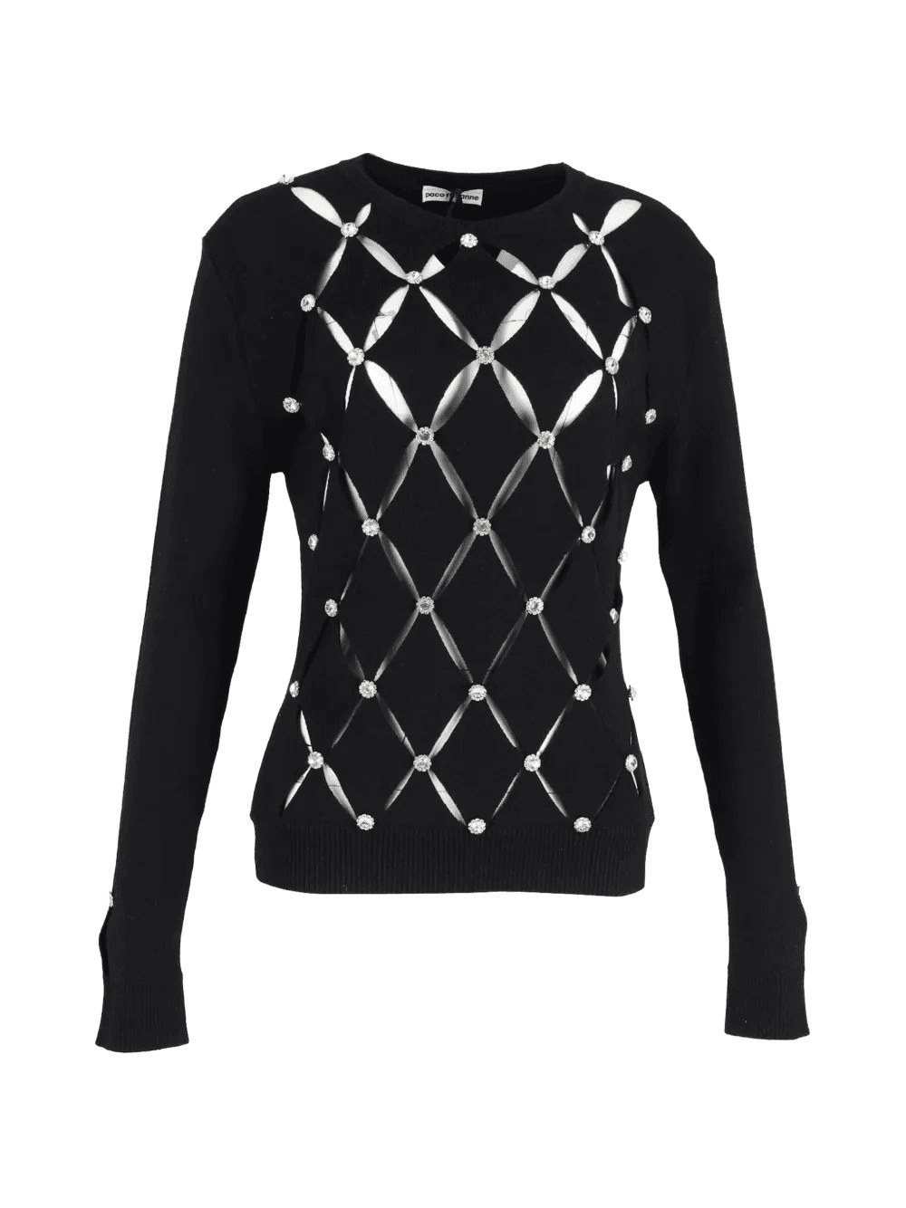 crystal cut-out merino-wool sweater - Image 1