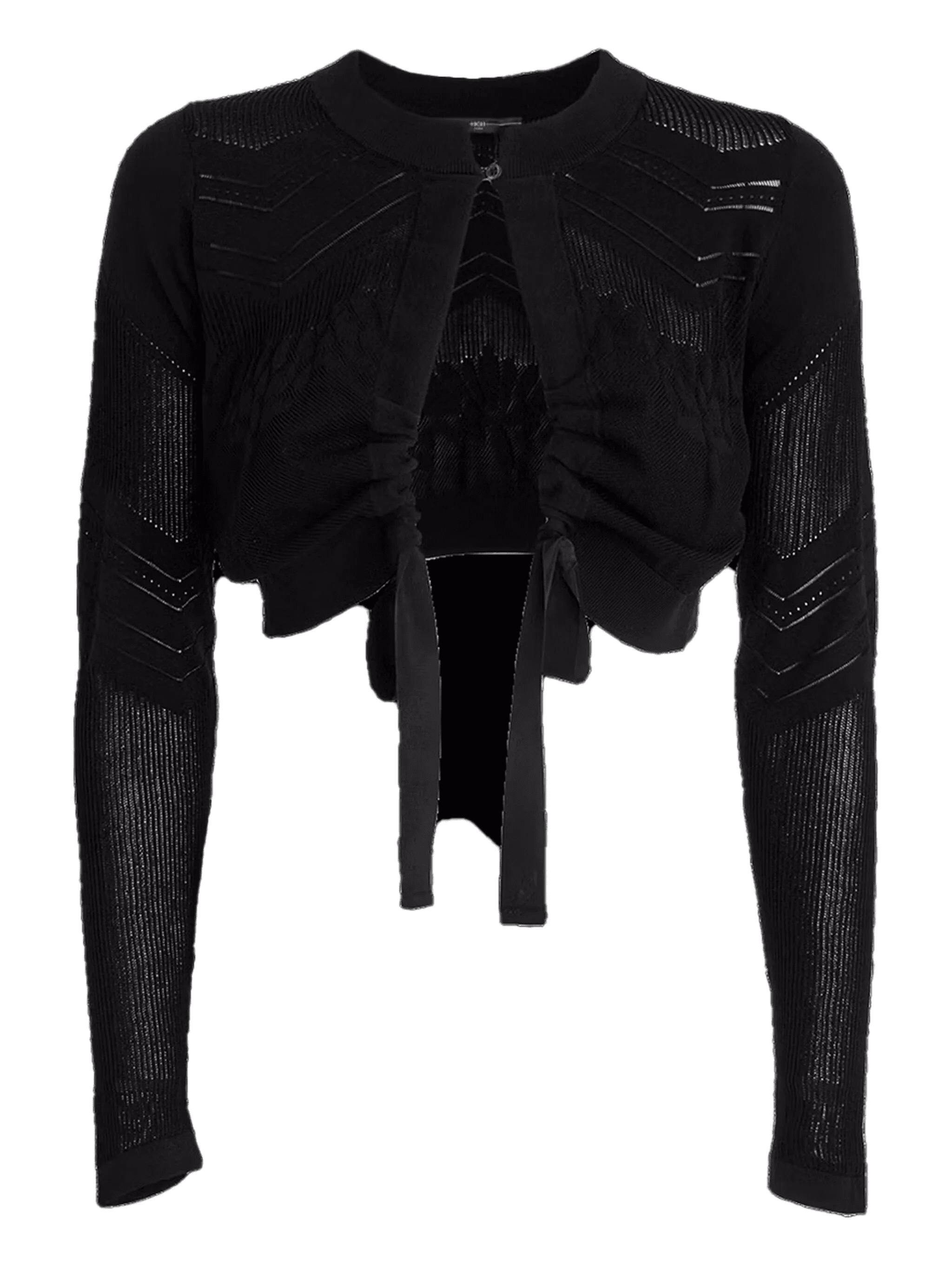 tie-front textured knit bolero - Image 1