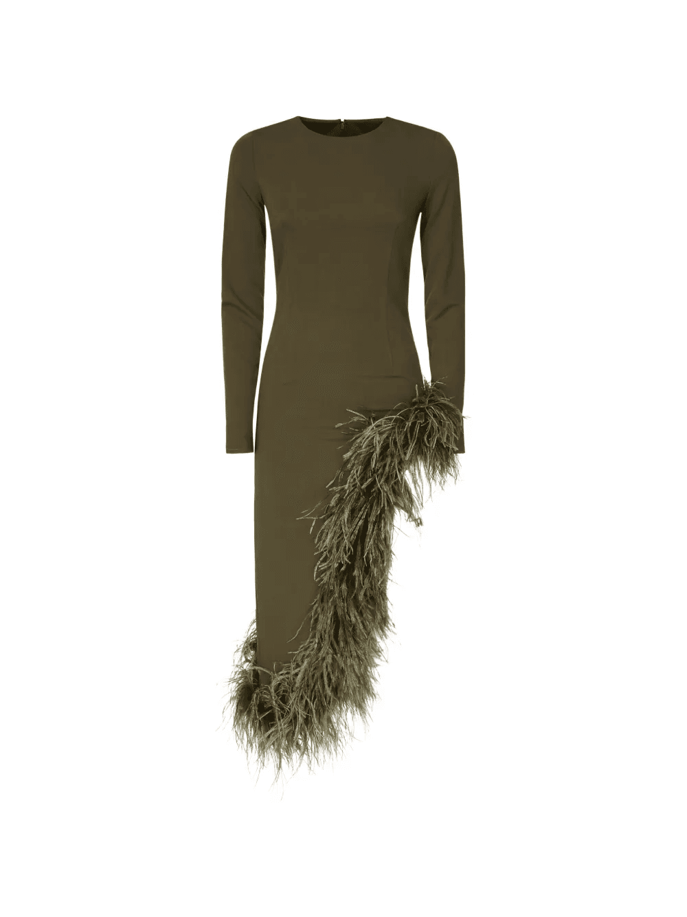 Soul feather-trim asymmetrical dress - Image 1