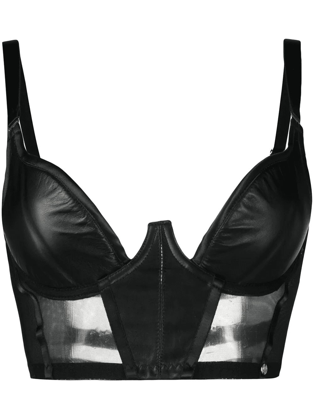 fitted leather bra - Image 1