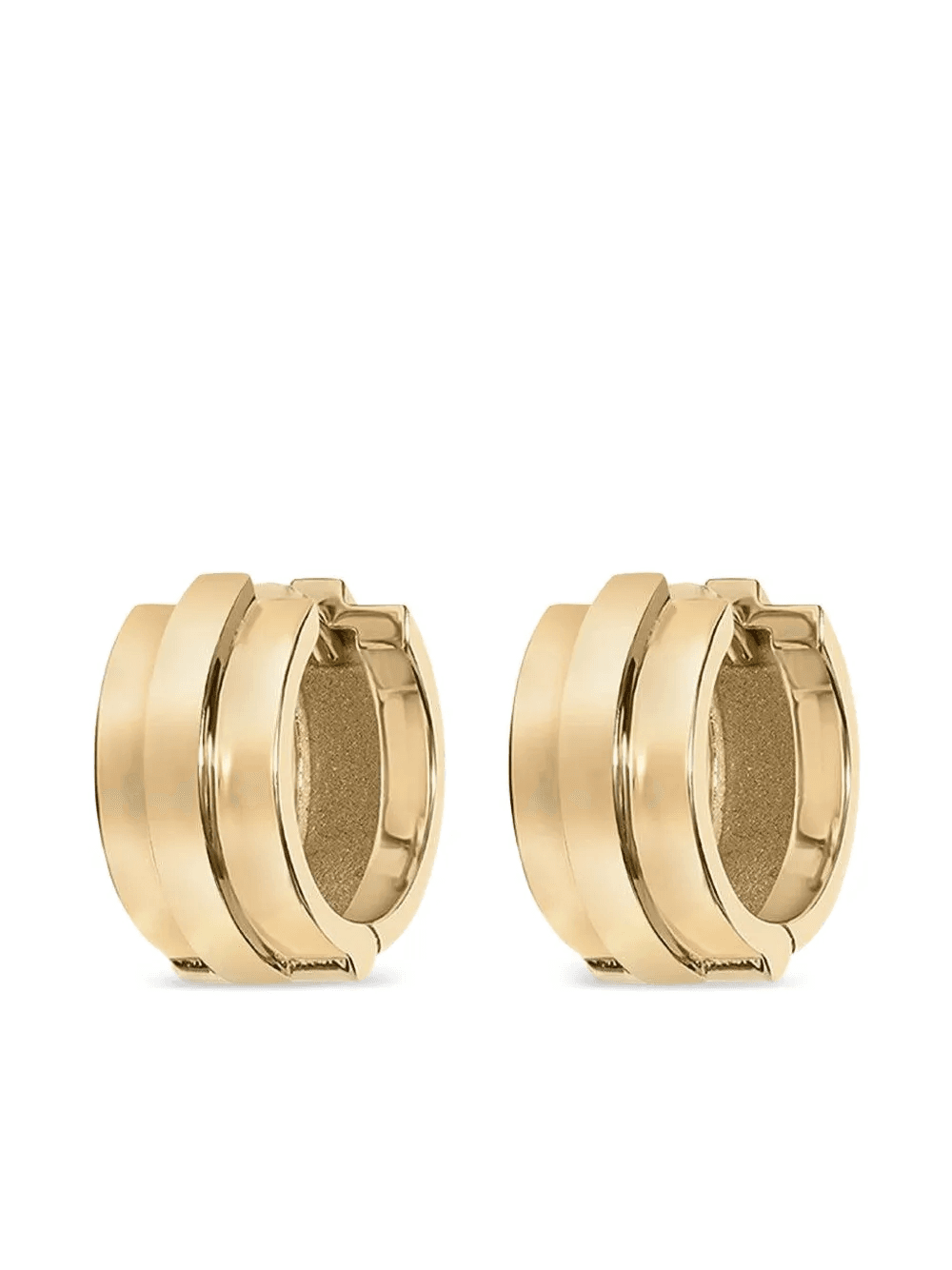 18K yellow gold Staircase 3-Tier huggie earrings - Image 1