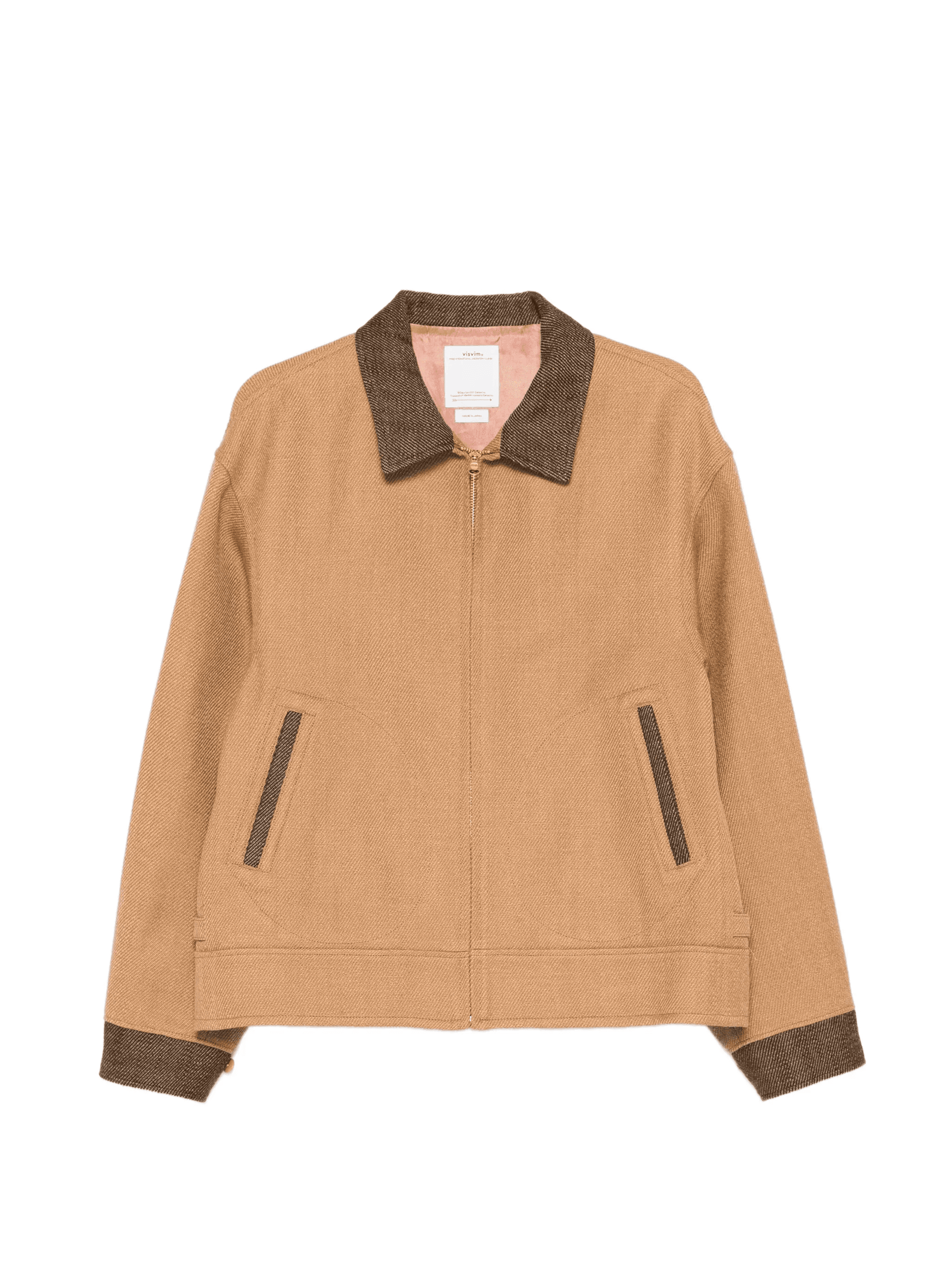 contrast-collar zip jacket - Image 1