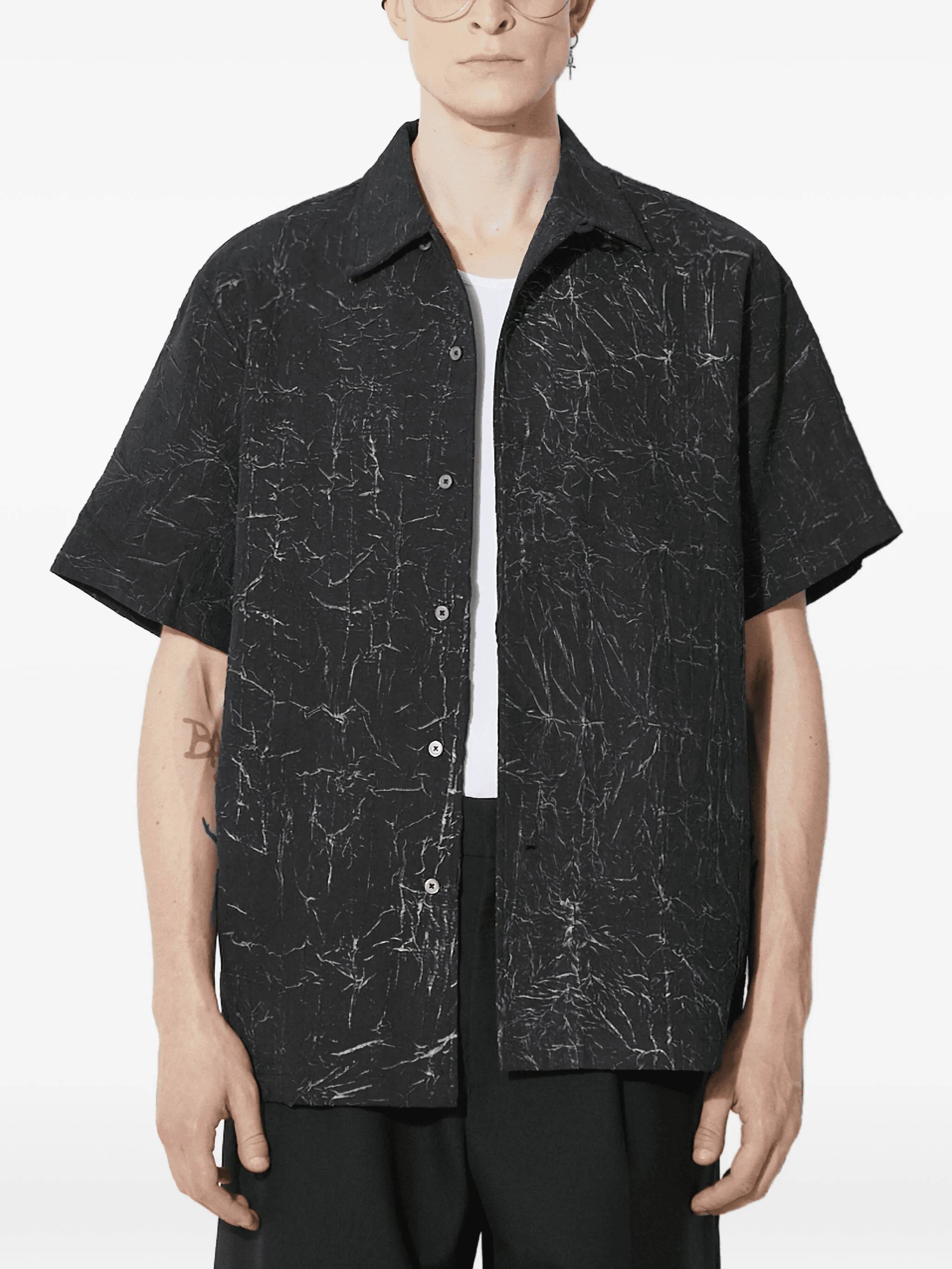 crackle-print short-sleeve shirt - Image 1