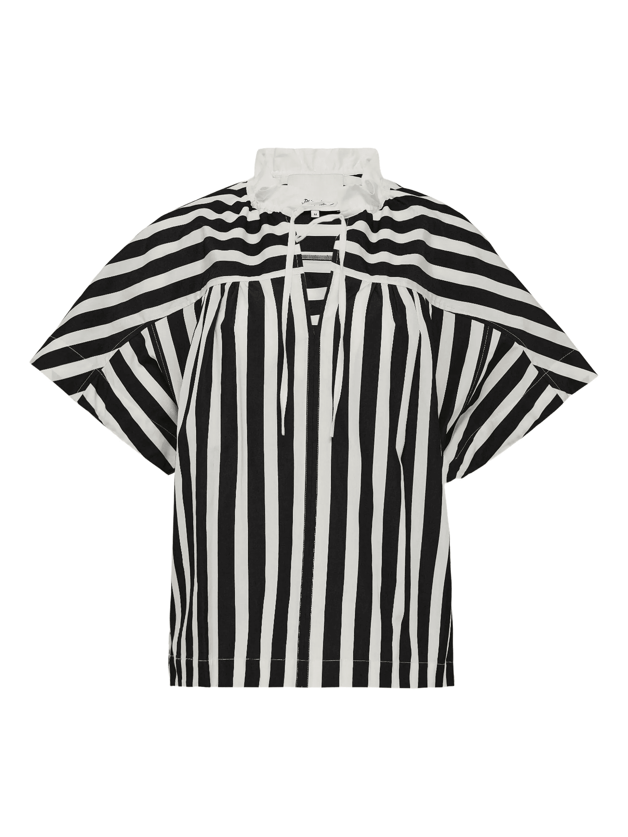 striped frill-neck top