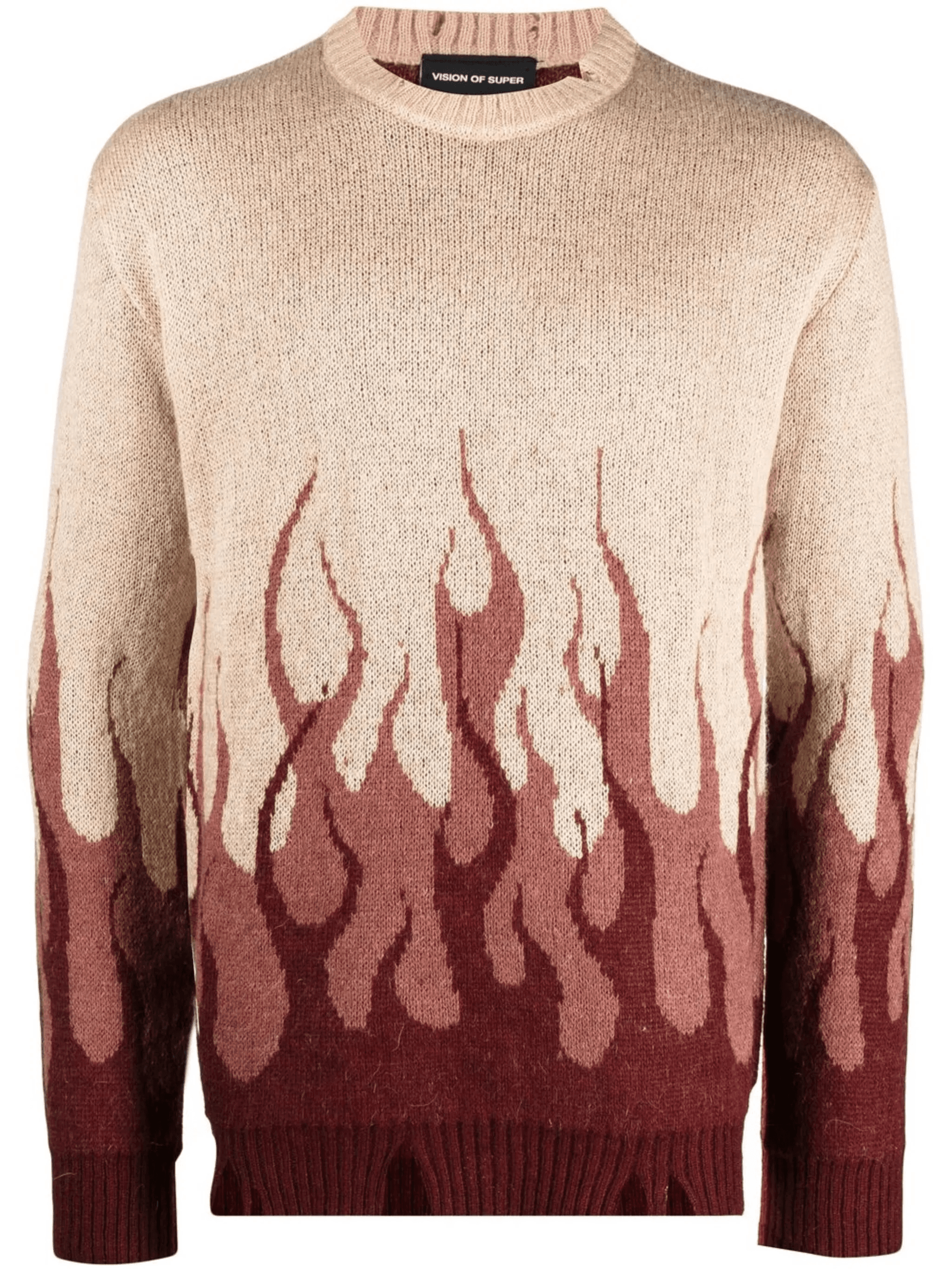 flame-print distressed-finish jumper - Image 1