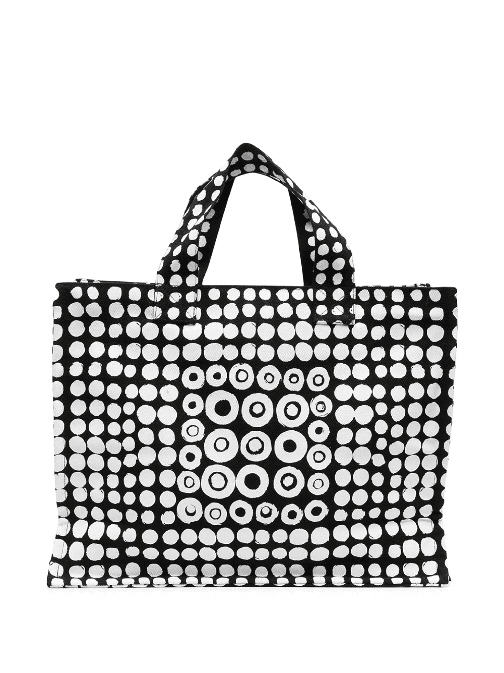 motif print zip tote bag