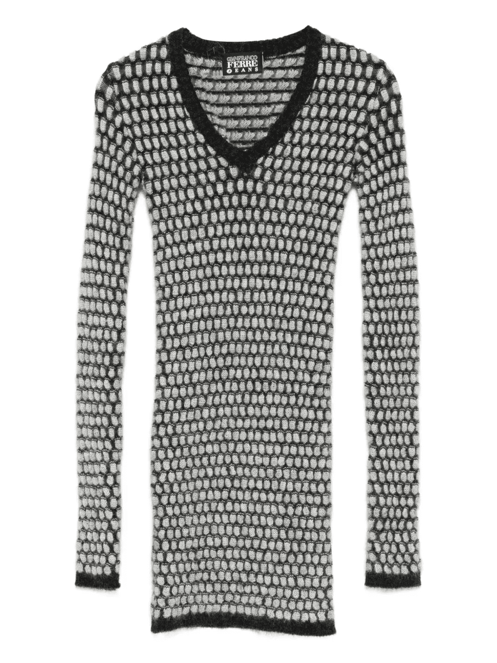 1997s V-neck long-sleeve sweater - Image 1