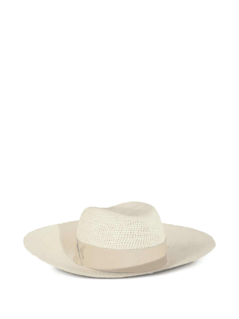 leather-band panama hat - Image 1