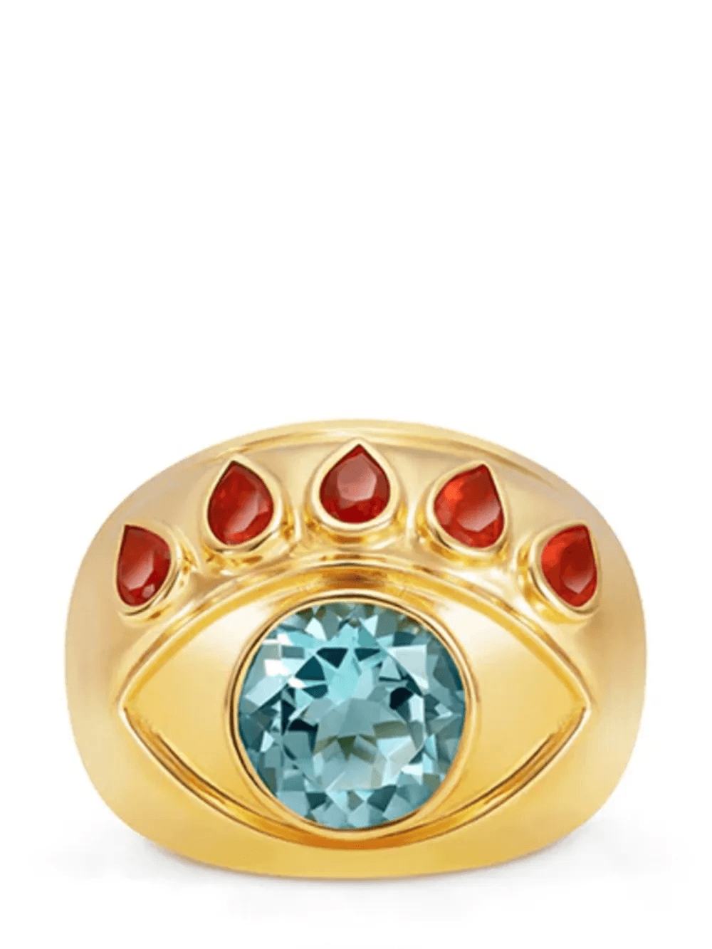 18kt yellow gold Ready To See You topaz and opal ring - Image 1