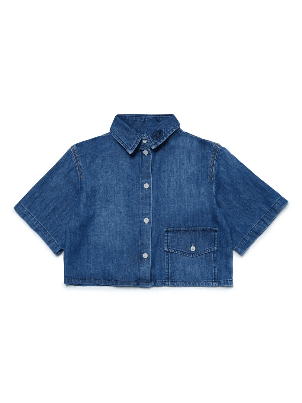 logo-embroidered denim shirt - Image 1