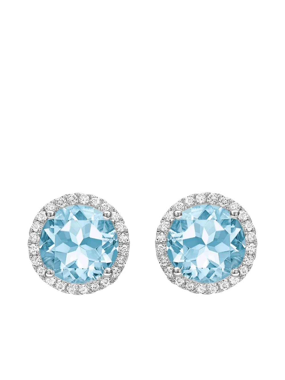 18kt white gold Grace topaz and diamond stud earrings - Image 1