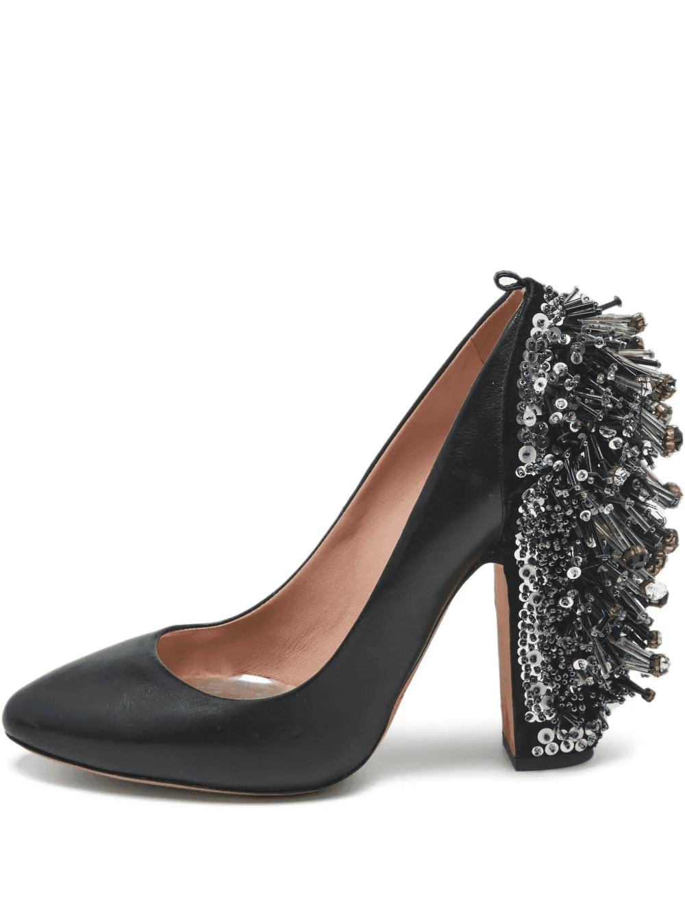 crystal embellished leather pumps - Image 1