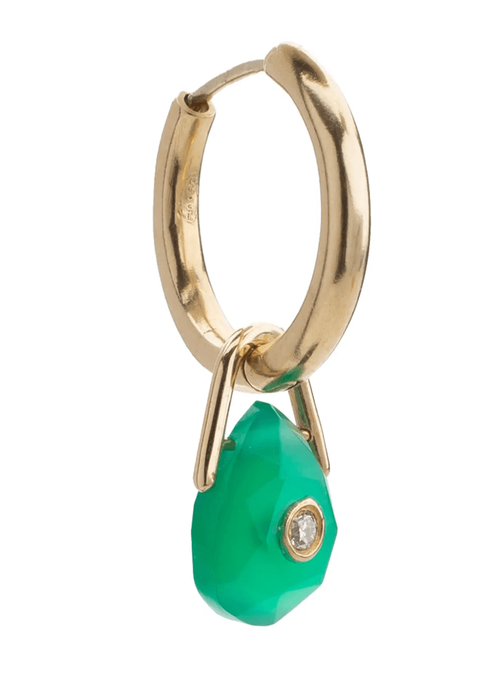 9kt yellow gold Orso green onyx earring - Image 1