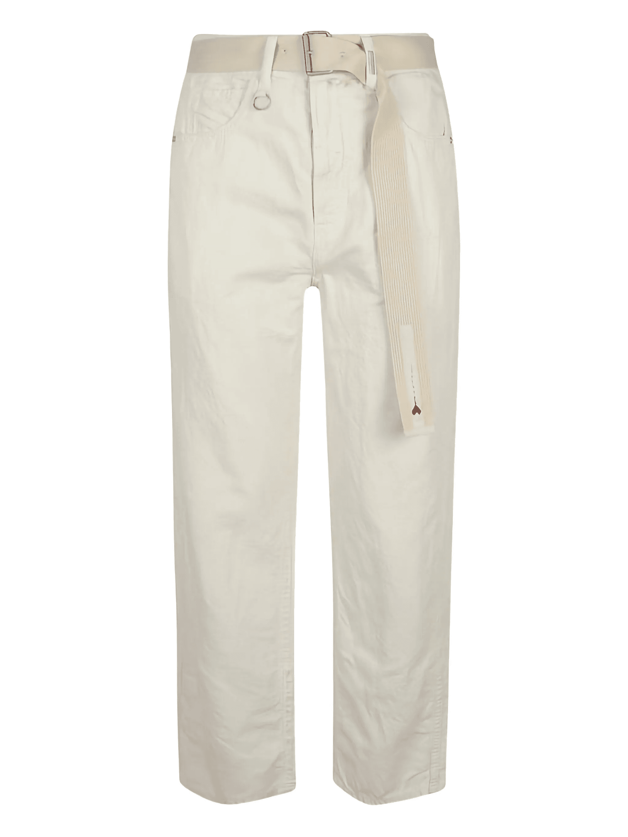 belted cotton-linen pants - Image 1