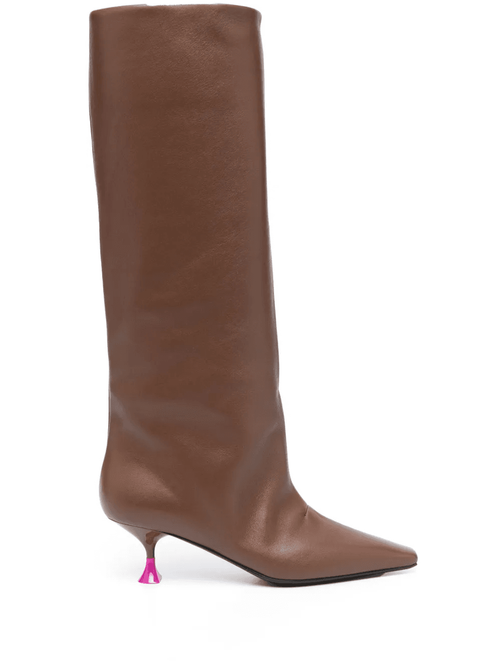 55mm knee-length leather boots - Image 1