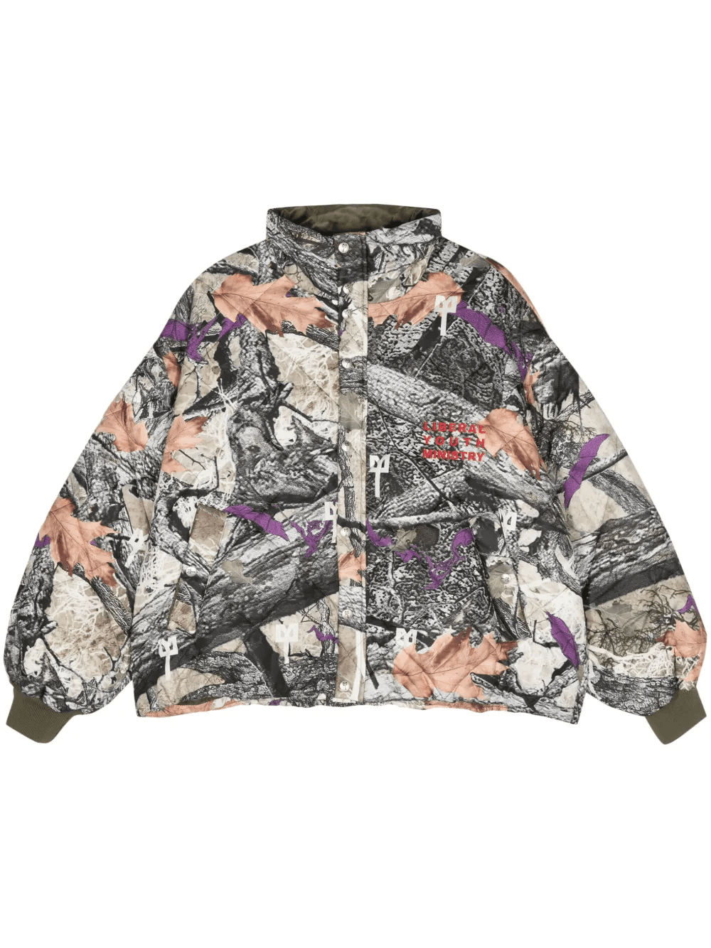 abstract-print padded jacket - Image 1