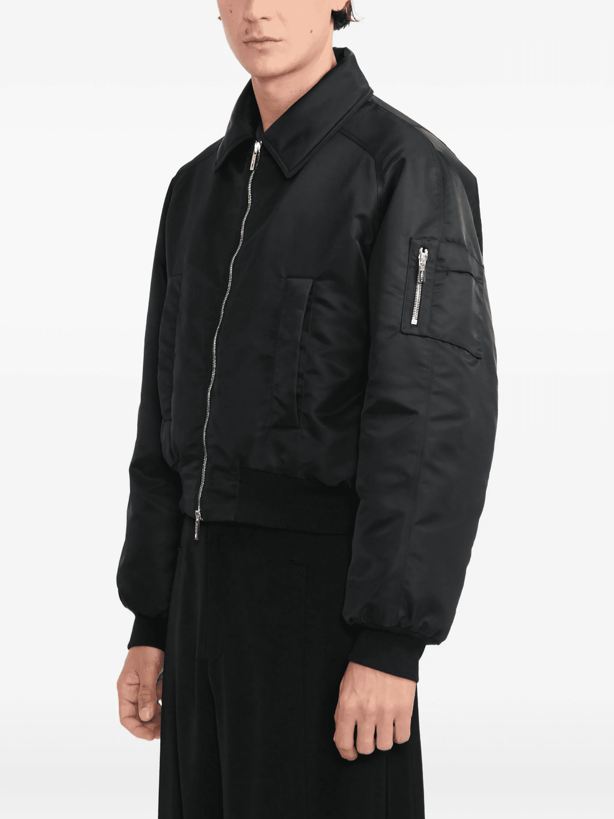 quilted zip bomber jacket - Image 1