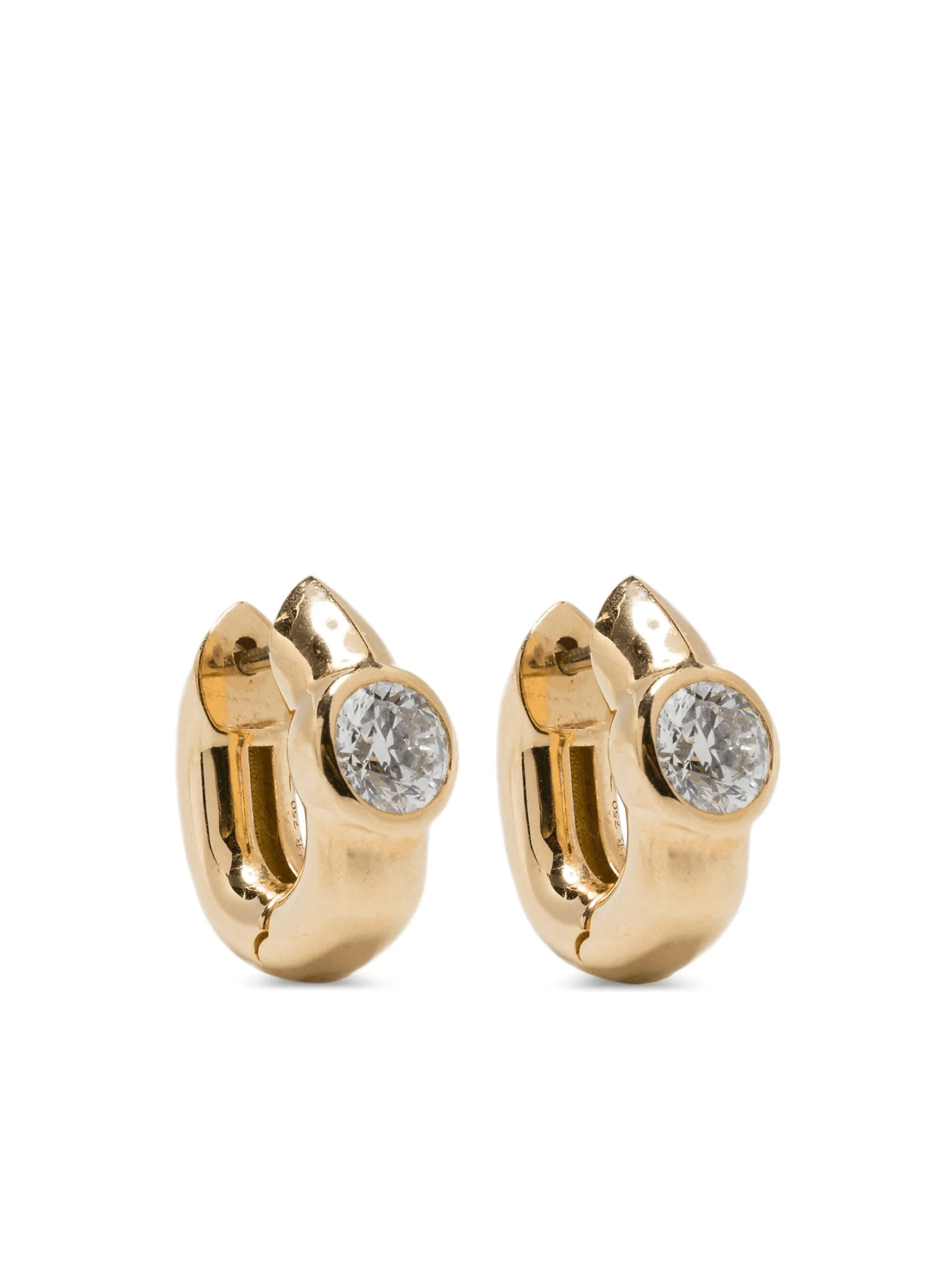 18K yellow gold Tusk diamond hoop earrings - Image 1