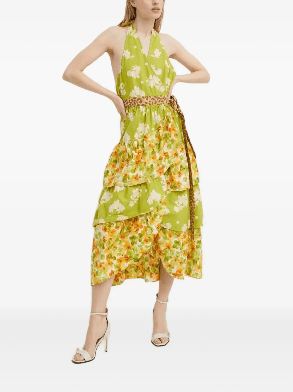 floral-print halterneck dress - Image 1