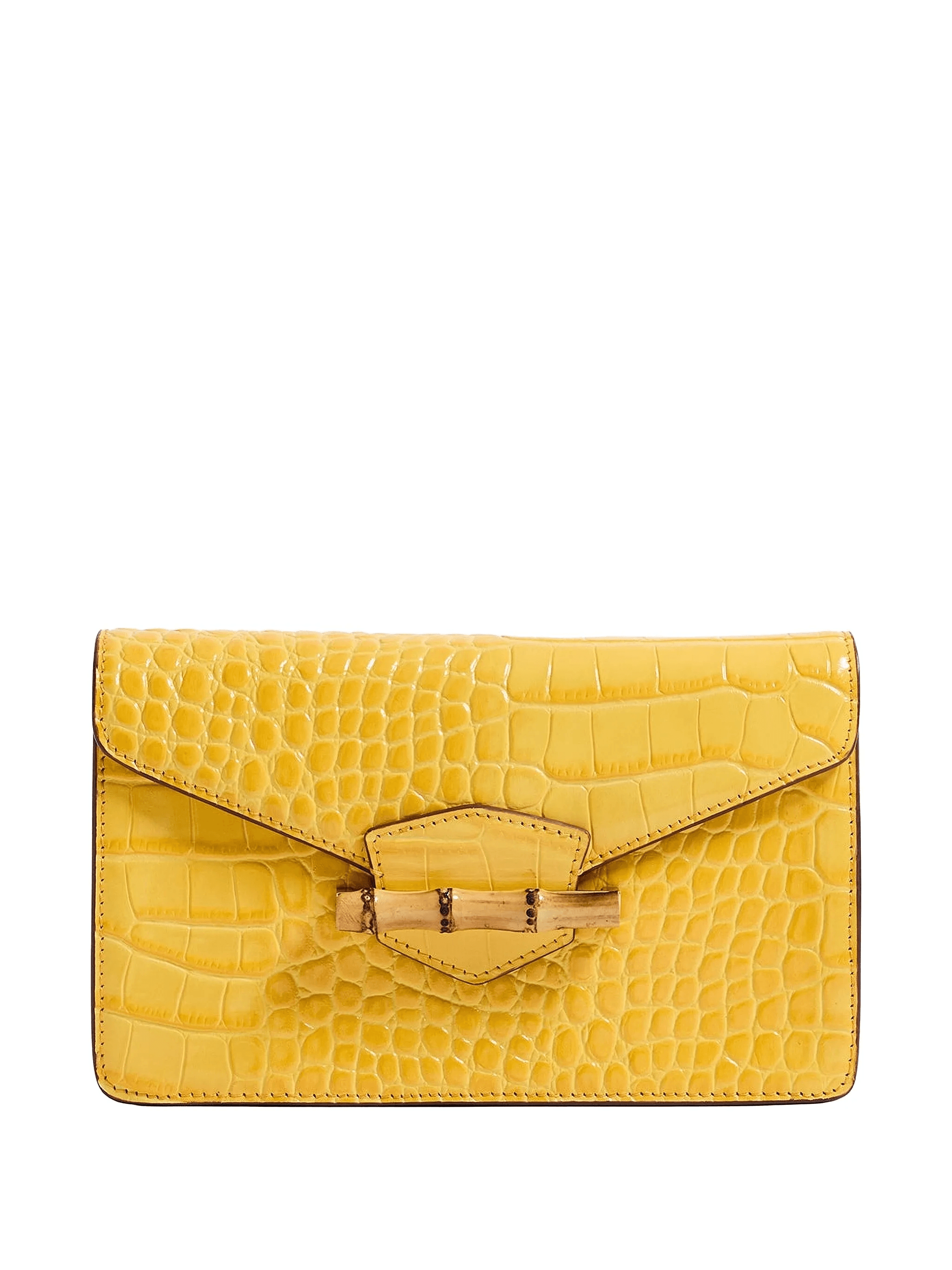 The Jackie crocodile-effect clutch bag - Image 1