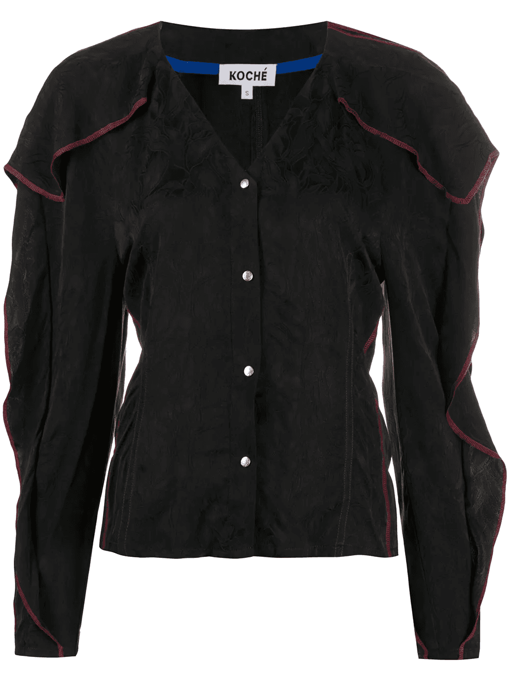 ruffle-trimmed jacquard shirt - Image 1