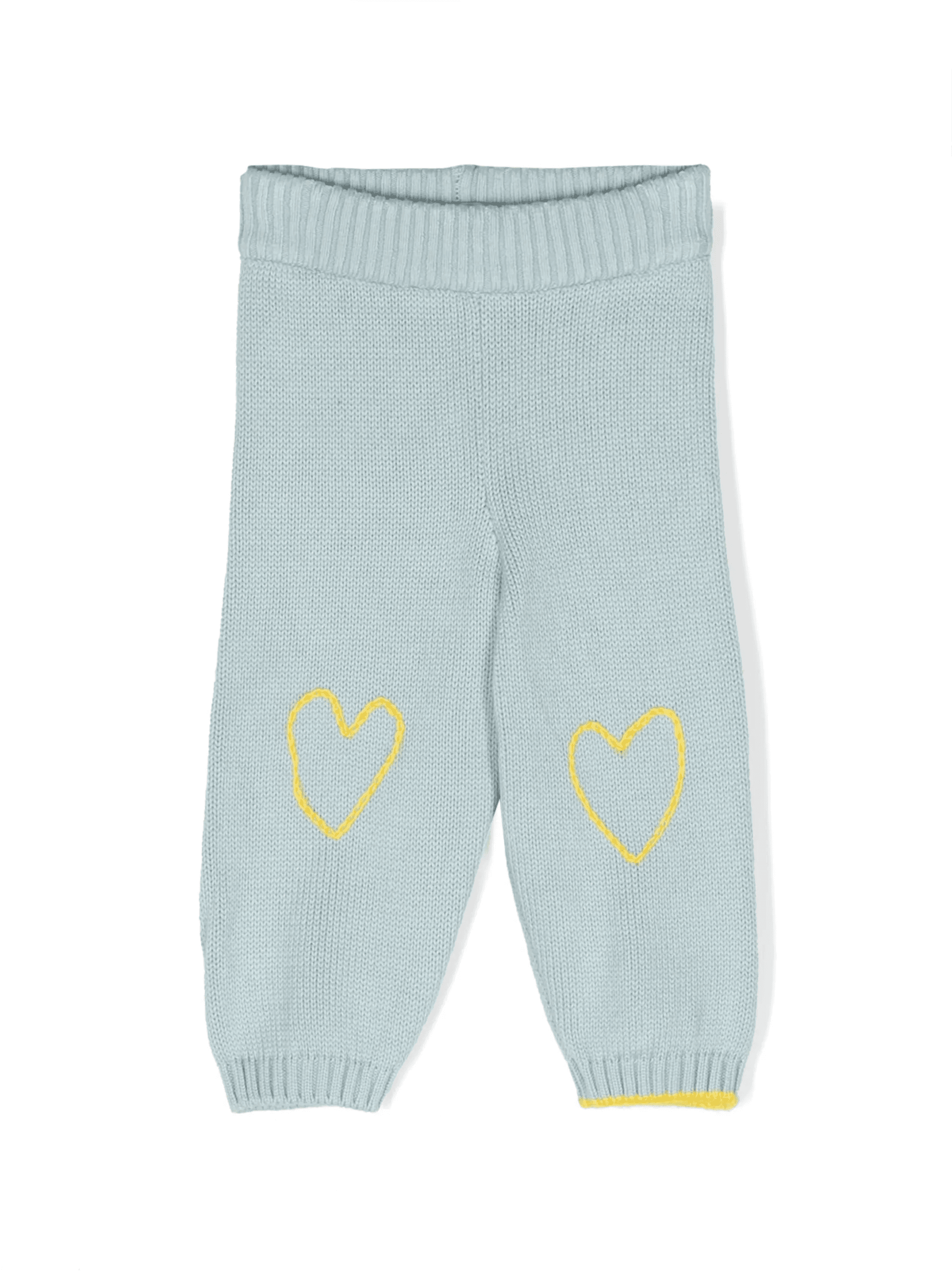 heart-embroidered knitted trousers - Image 1