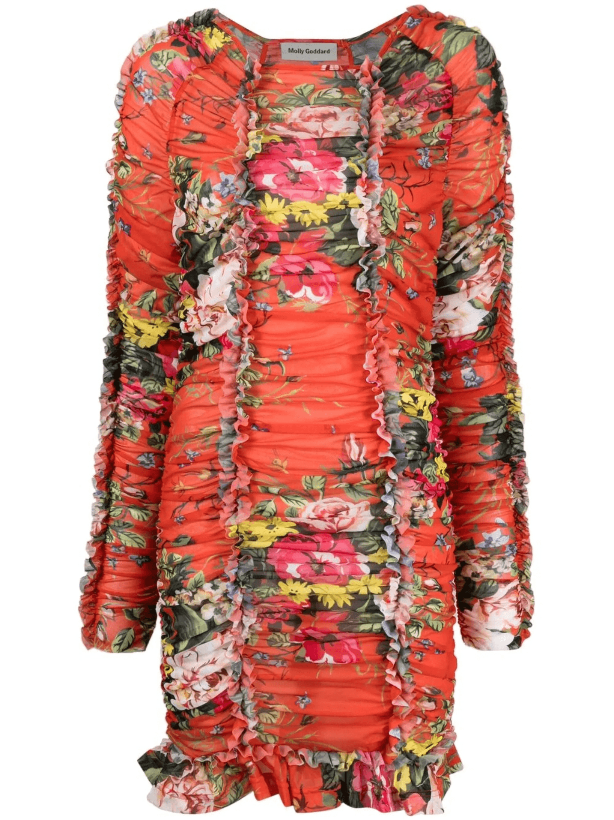 ruched floral-print minidress - Image 1