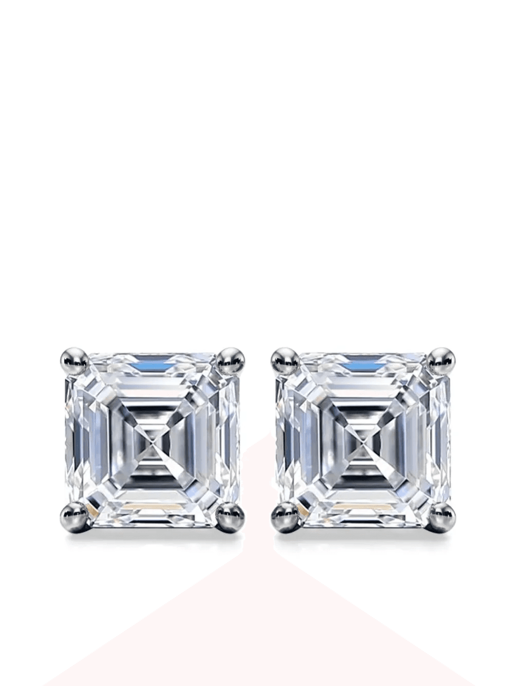 14kt white gold diamond stud earrings - Image 1