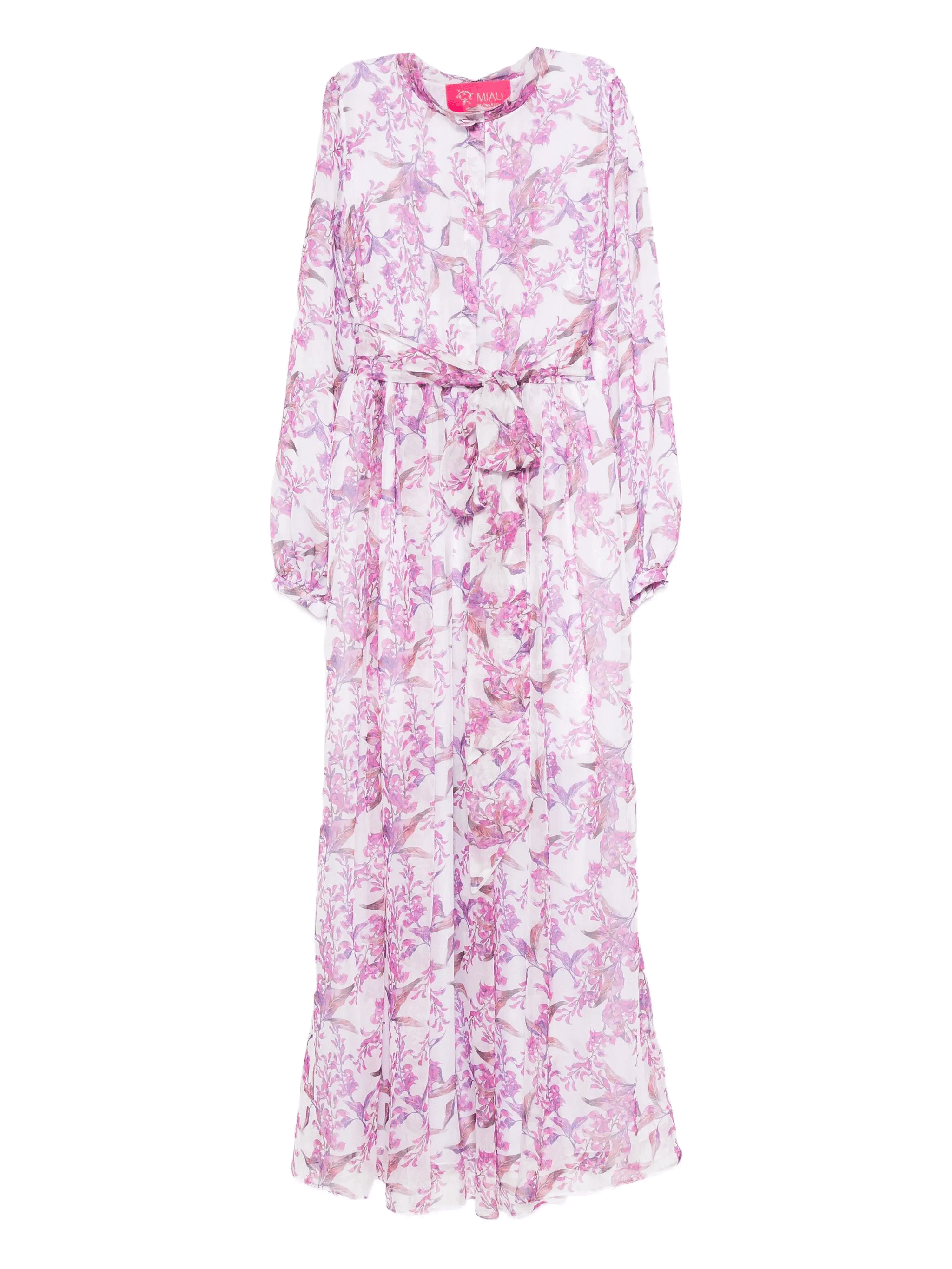 floral-print belted maxi dress - Image 1