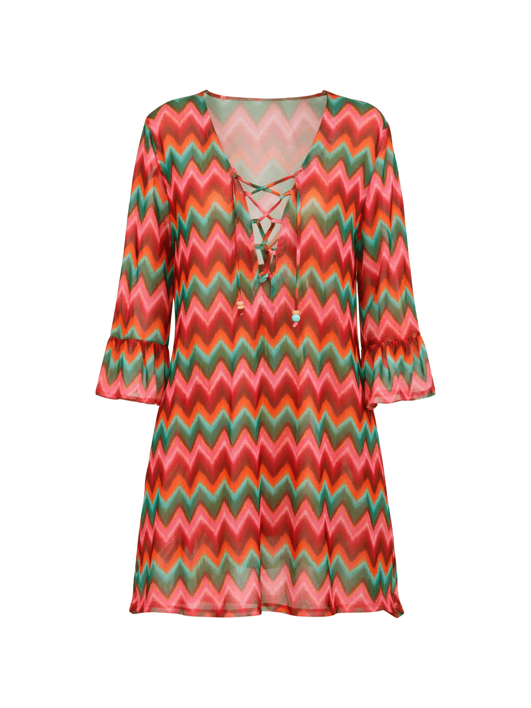Acelo Nalikatul chevron-pattern beach tunic - Image 1