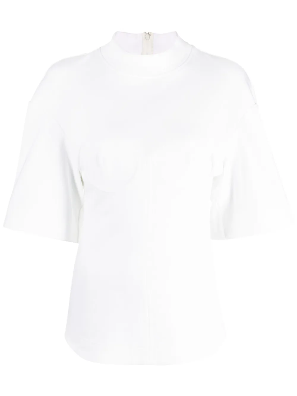 funnel-neck short-sleeve blouse - Image 1