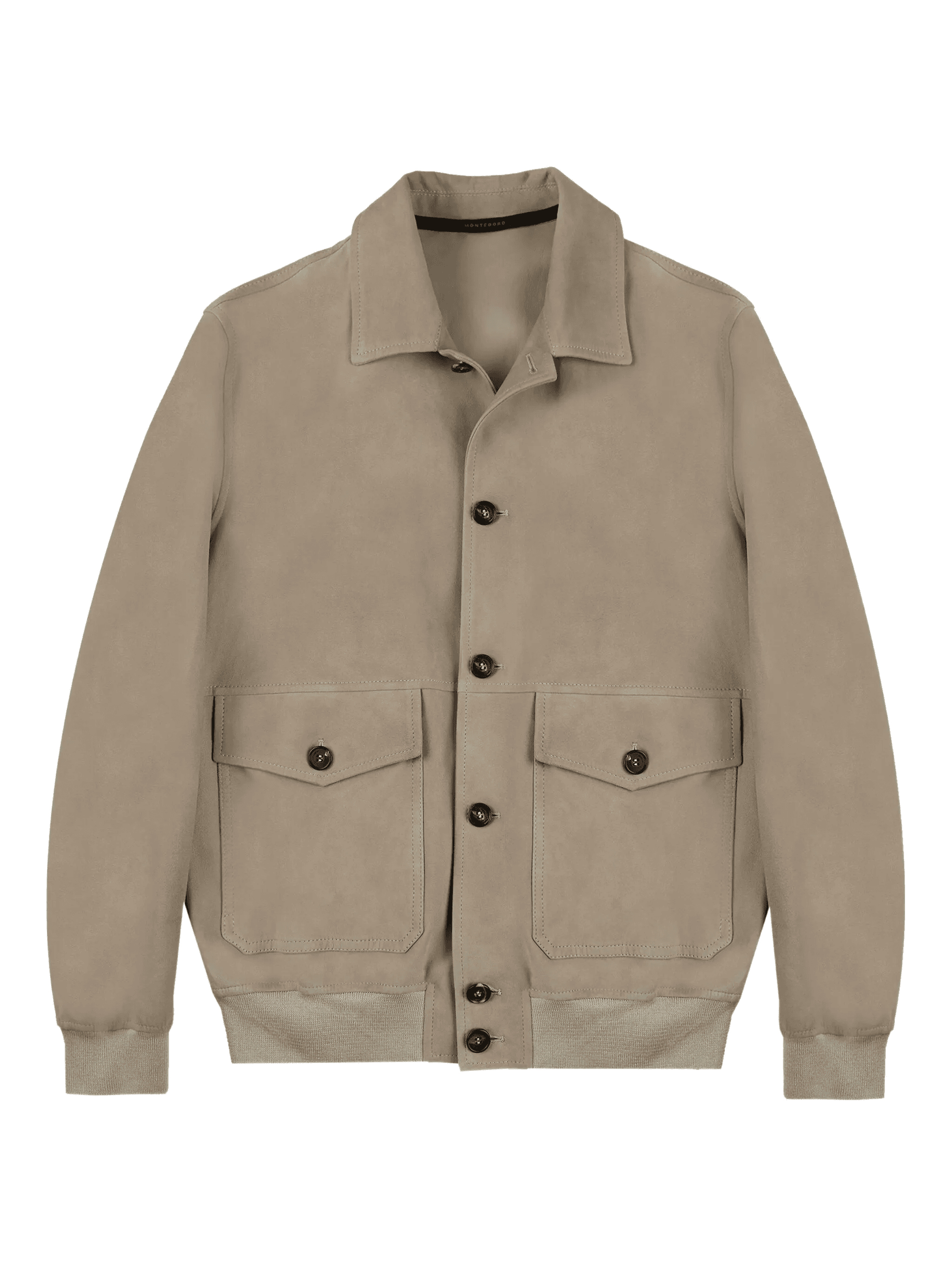 buttoned suede leather jacket - Image 1