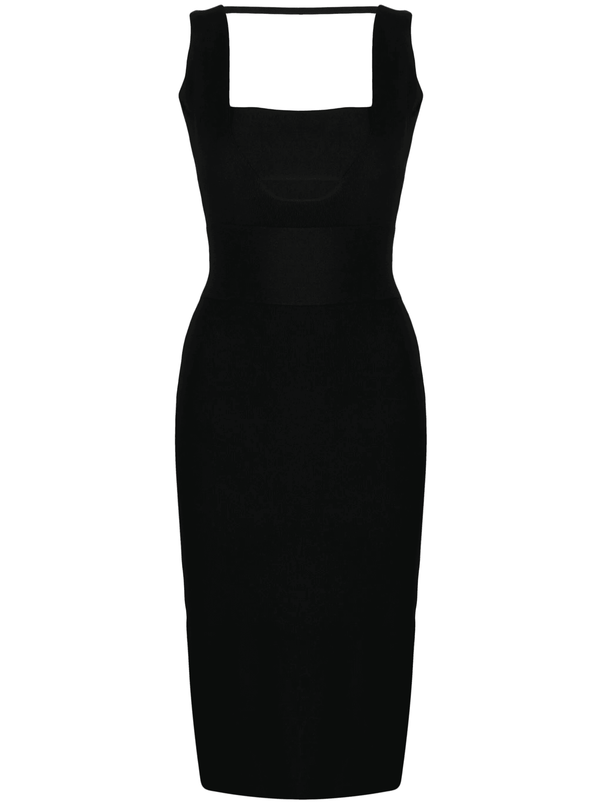 square-neck knitted midi dress - Image 1