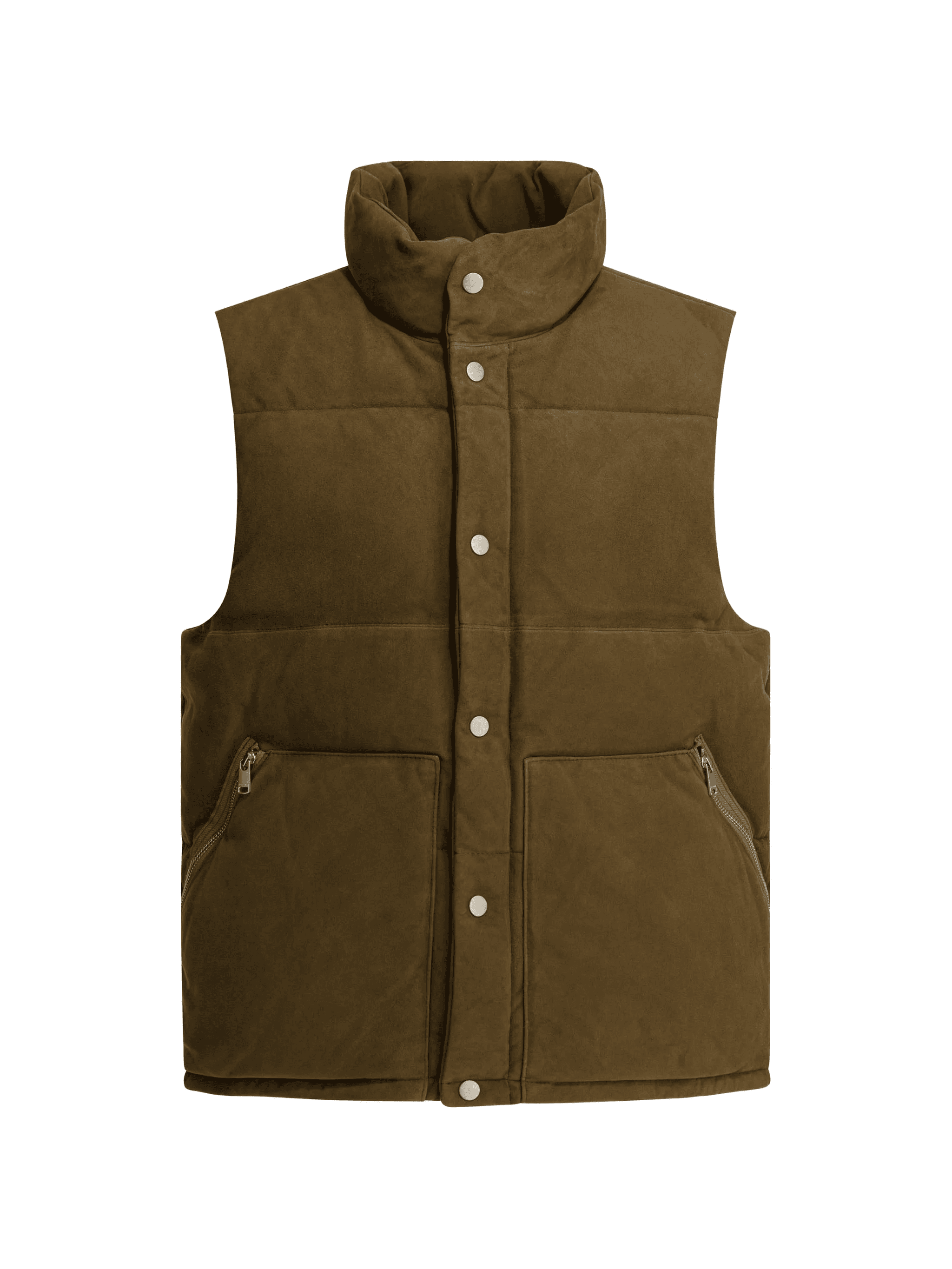 zip-pocket buttoned gilet - Image 1
